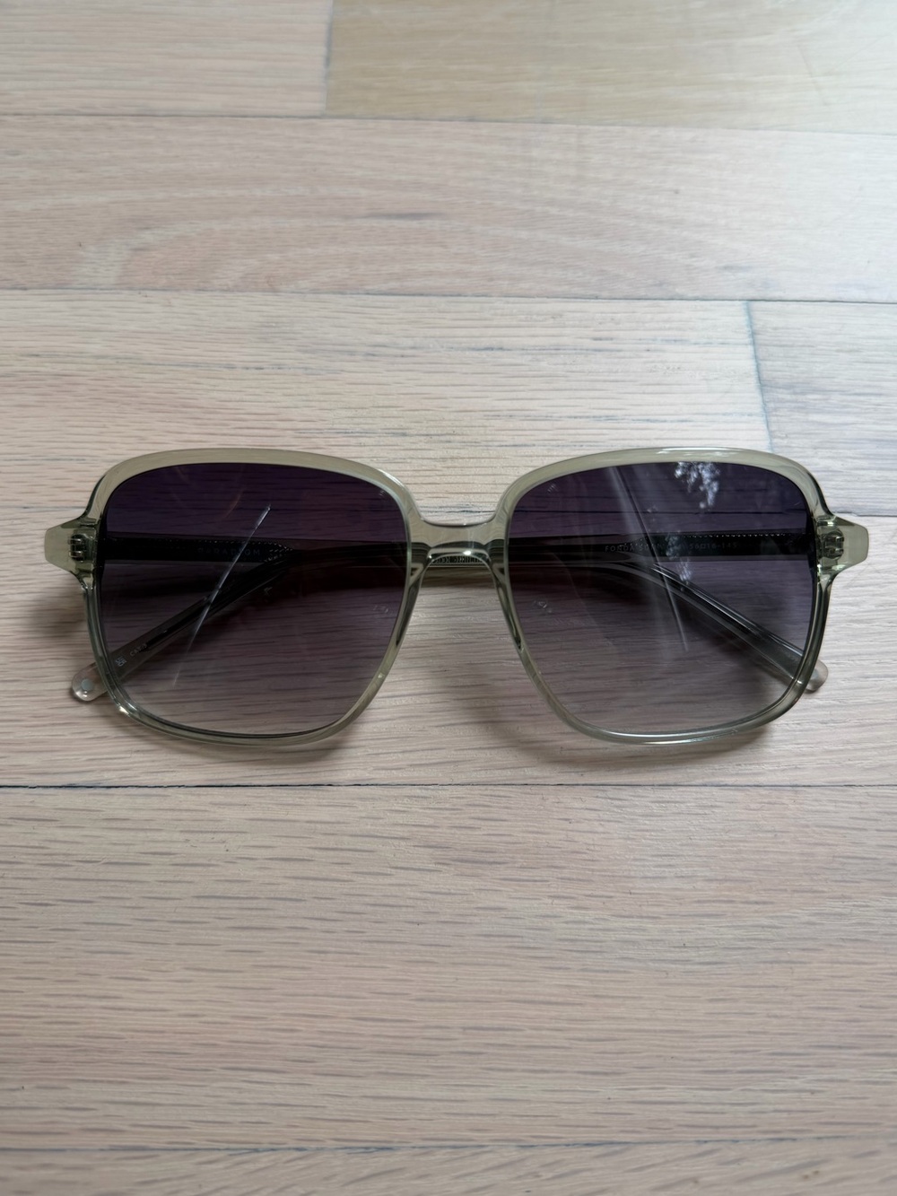 Transparent Olive Green Square Sunglasses - Paradigm Eyewear